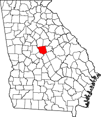 Map of Georgia highlighting Jones County