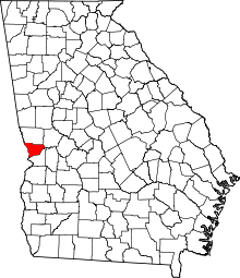 State map highlighting Muscogee County