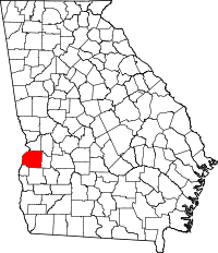 Map of Georgia highlighting Stewart County