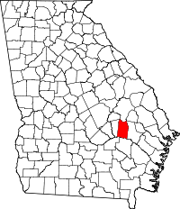 State map highlighting Toombs County