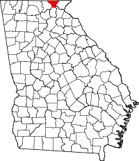 State map highlighting Towns County