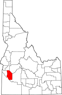 State map highlighting Ada County