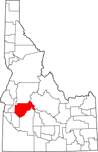 State map highlighting Boise County