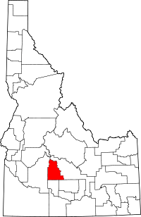 State map highlighting Camas County