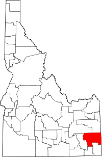 State map highlighting Caribou County