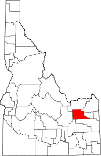 Map of Idaho highlighting Jefferson County