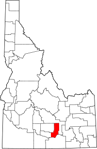 State map highlighting Minidoka County