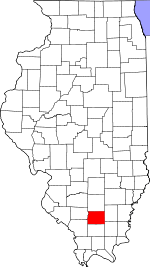 Map of Illinois highlighting Franklin County