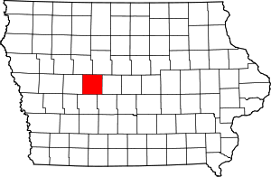 Map of Iowa highlighting Greene County