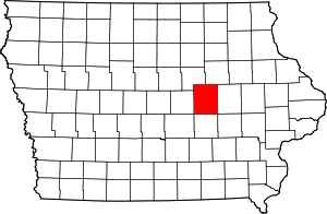 Map of Iowa highlighting Tama County