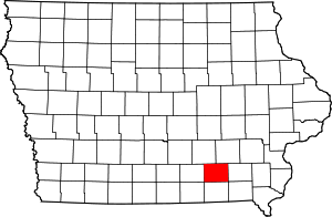 Map of Iowa highlighting Wapello County