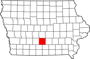 Map of Iowa highlighting Warren County