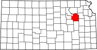 State map highlighting Wabaunsee County