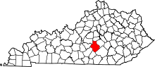 State map highlighting Casey County