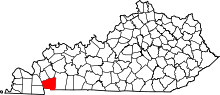 State map highlighting Trigg County