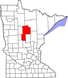 Map of Minnesota highlighting Cass County