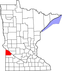 State map highlighting Lac qui Parle County