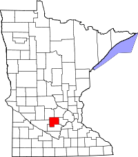 State map highlighting McLeod County