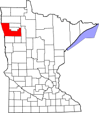Map of Minnesota highlighting Polk County