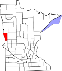 Map of Minnesota highlighting Wilkin County