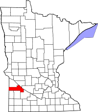 Map of Minnesota highlighting Yellow Medicine County