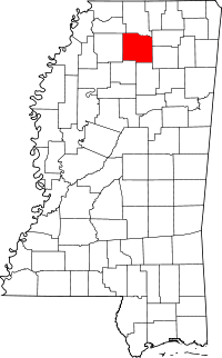 Map of Mississippi highlighting Lafayette County