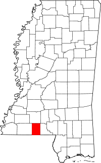 Map of Mississippi highlighting Pike County
