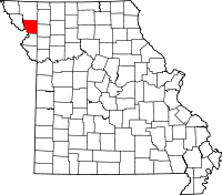 Map of Missouri highlighting Andrew County
