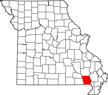 Map of Missouri highlighting Butler County