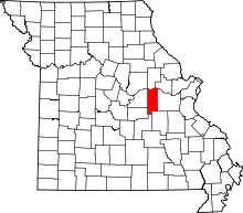 Map of Missouri highlighting Gasconade County
