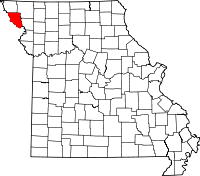 Map of Missouri highlighting Holt County