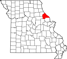 Map of Missouri highlighting Pike County
