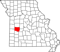A state map highlighting Saint Clair County in the western part of the state.