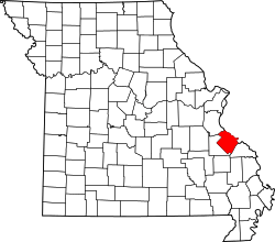 Map of Missouri highlighting Ste. Genevieve County