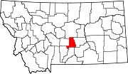 Map of Montana highlighting Golden Valley County