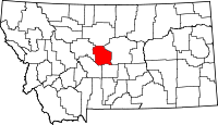 Map of Montana highlighting Judith Basin County