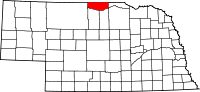 State map highlighting Keya Paha County