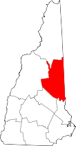 Map of New Hampshire highlighting Carroll County