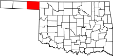 Map of Oklahoma highlighting Beaver County