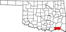 Map of Oklahoma highlighting Choctaw County
