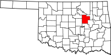 Map of Oklahoma highlighting Creek County