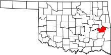 Map of Oklahoma highlighting Haskell County