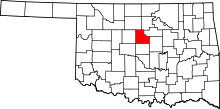 Map of Oklahoma highlighting Logan County