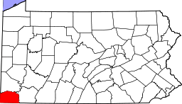 Map of Pennsylvania highlighting Greene County