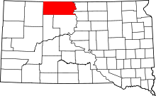 State map highlighting Corson County