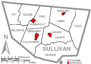 The county has nine township and four small boroughs