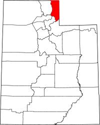 State map highlighting Rich County