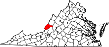 State map highlighting Alleghany County