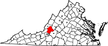 State map highlighting Botetourt County