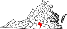 Map of Virginia highlighting Charlotte County